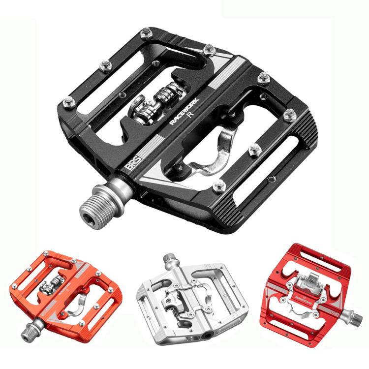 RACEWORK M215 Bicycle Lock Pedal To Flat Pedal Aluminum Alloy SPD Clipless Pedal(Orange)
