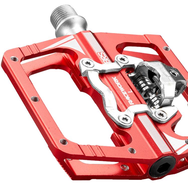 RACEWORK M215 Bicycle Lock Pedal To Flat Pedal Aluminum Alloy SPD Clipless Pedal(Orange)