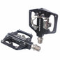 RACEWORK RK213 1pair Mountain Bike SPD + Flat Pedal Self-locking Dual-purpose Pedal(Black)