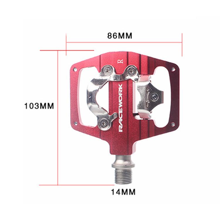 RACEWORK RK213 1pair Mountain Bike SPD + Flat Pedal Self-locking Dual-purpose Pedal(Orange)