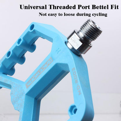 RACEWORK RK579 1pair Bicycle Wide Anti-slip Bearing Pedal Nylon Pedal(Cyan)