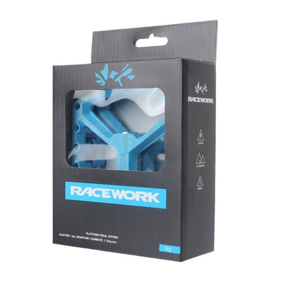 RACEWORK RK579 1pair Bicycle Wide Anti-slip Bearing Pedal Nylon Pedal(Blue)