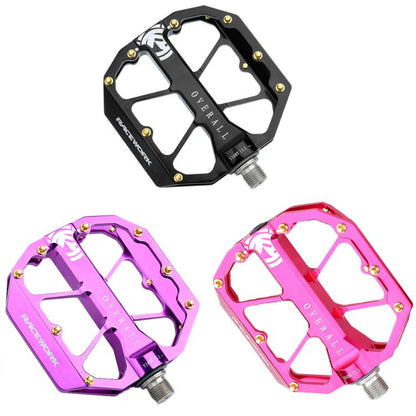 RACEWORK D029 CNC Triple Bearing Hollow Anti-slip Bicycle Pedals(Purple)