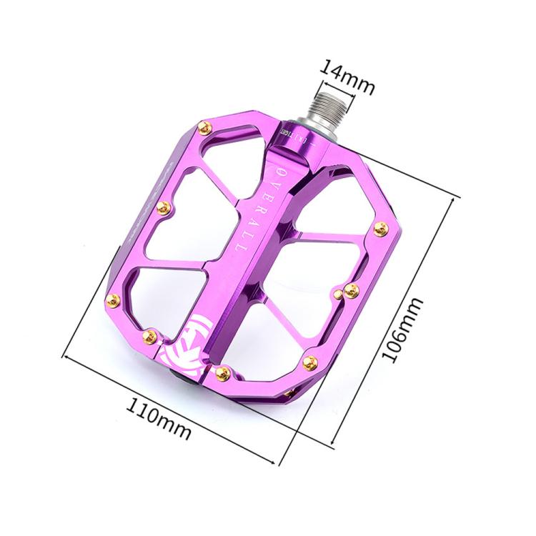 RACEWORK D029 CNC Triple Bearing Hollow Anti-slip Bicycle Pedals(Rose Red)
