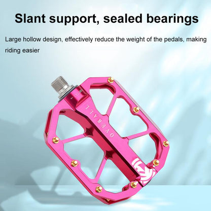 RACEWORK D029 CNC Triple Bearing Hollow Anti-slip Bicycle Pedals(Purple)