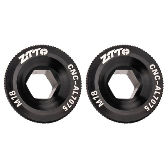 2 pièces ZTTO Couvercle de manivelle de vélo en alliage d'aluminium Vis de manivelle de VTT, Style: M18 Noir