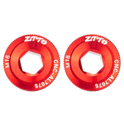 2x Couvercles de manivelle en alliage d'aluminium ZTTO pour vélo, vis de manivelle de VTT, Style: M18 Rouge