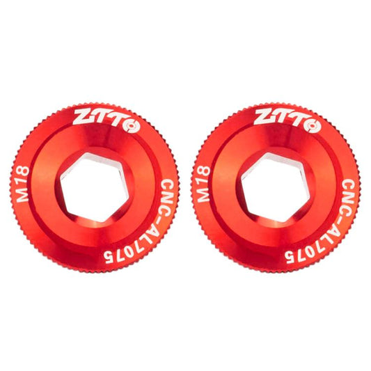 2x Couvercles de manivelle en alliage d'aluminium ZTTO pour vélo, vis de manivelle de VTT, Style: M18 Rouge