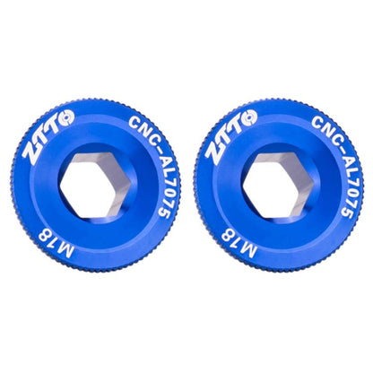 2pcs ZTTO Bicycle Aluminum Alloy Crank Cover Mountain Bike Crank Screws, Style: M18 Blue