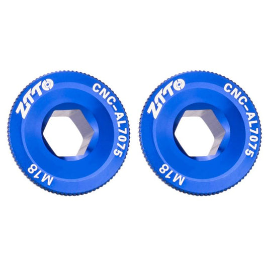 2x Couvercles de manivelle de vélo en alliage d'aluminium ZTTO pour VTT, Vis de manivelle, Style: M18 Bleu
