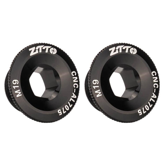 2 vis de manivelle en alliage d'aluminium ZTTO pour vélo, couvercle de manivelle de VTT, style : M19 Noir