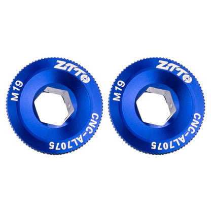 2pcs ZTTO Bicycle Aluminum Alloy Crank Cover Mountain Bike Crank Screws, Style: M19 Blue