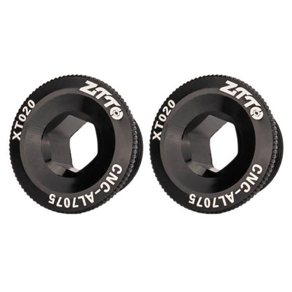 2pcs ZTTO Bicycle Aluminum Alloy Crank Cover Mountain Bike Crank Screws, Style: M20 Black