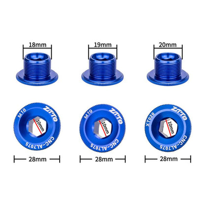 2pcs ZTTO Bicycle Aluminum Alloy Crank Cover Mountain Bike Crank Screws, Style: M19 Blue