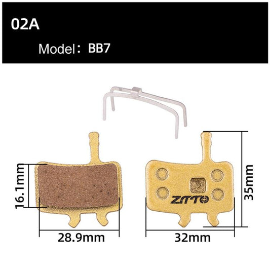 2 paires de plaquettes de frein à disque ZTTO pour VTT, en métal intégral et base en cuivre, Modèle : MJ-02A