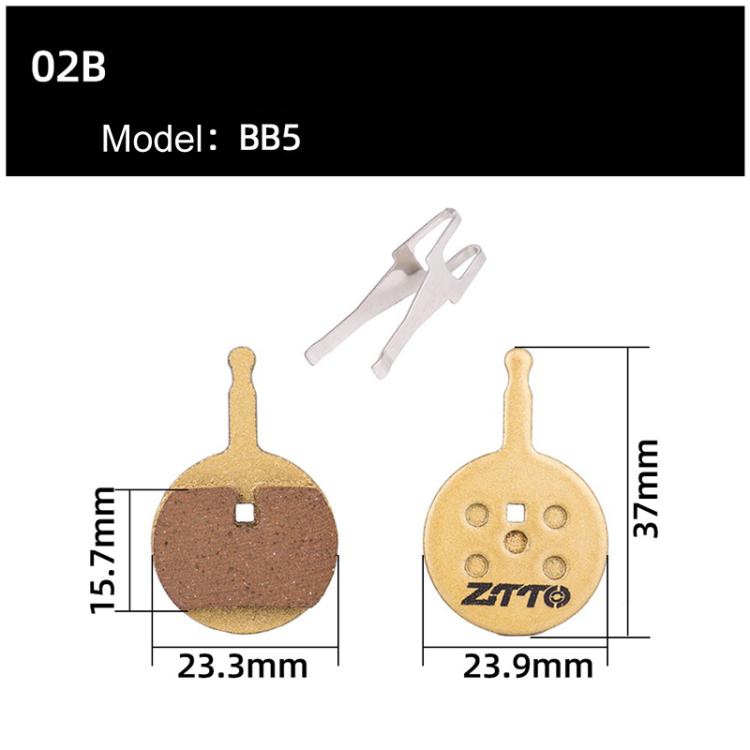 2 paires Plaquettes de frein à disque en cuivre entièrement métalliques ZTTO pour VTT, Modèle : MJ-02B