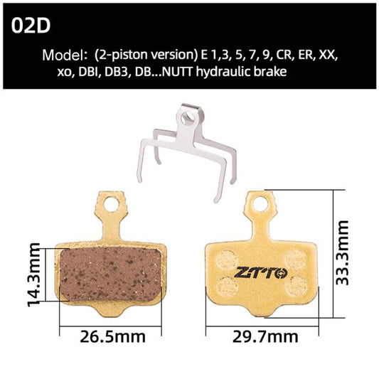 2 paires de plaquettes de frein à disque d'huile ZTTO pour VTT, à base de cuivre entièrement métallique, modèle : MJ-02D