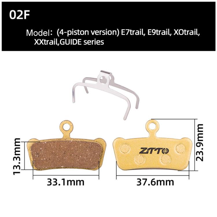 2 paires de plaquettes de frein à disque ZTTO pour VTT, en métal et cuivre, modèle : MJ-02F