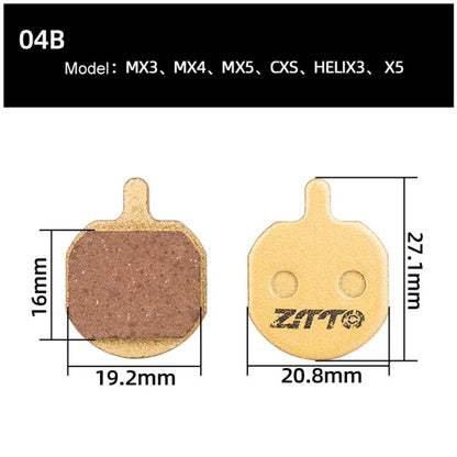 2pairs ZTTO Mountain Bike Full Metal Copper Base Lining Oil Disc Block Brake Pad, Model: MJ-04B