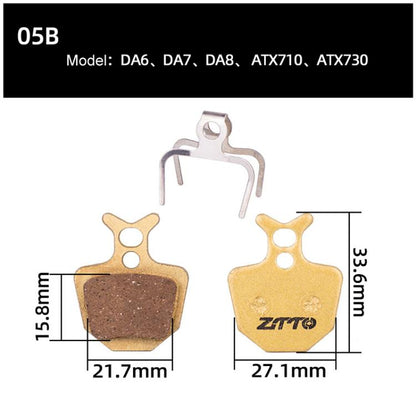 2pairs ZTTO Mountain Bike Full Metal Copper Base Lining Oil Disc Block Brake Pad, Model: MJ-05B