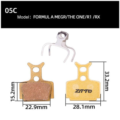 2pairs ZTTO Mountain Bike Full Metal Copper Base Lining Oil Disc Block Brake Pad, Model: MJ-05C