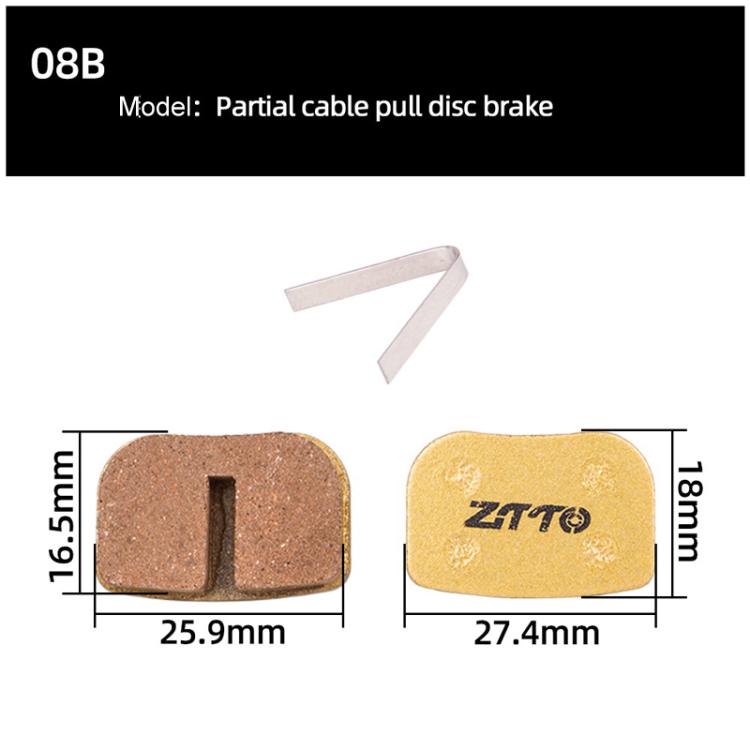 2pairs ZTTO Mountain Bike Full Metal Copper Base Lining Oil Disc Block Brake Pad, Model: MJ-08B
