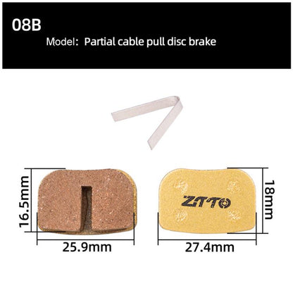 2pairs ZTTO Mountain Bike Full Metal Copper Base Lining Oil Disc Block Brake Pad, Model: MJ-08B