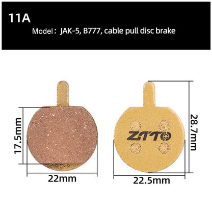 2pairs ZTTO Mountain Bike Full Metal Copper Base Lining Oil Disc Block Brake Pad, Model: MJ-11A