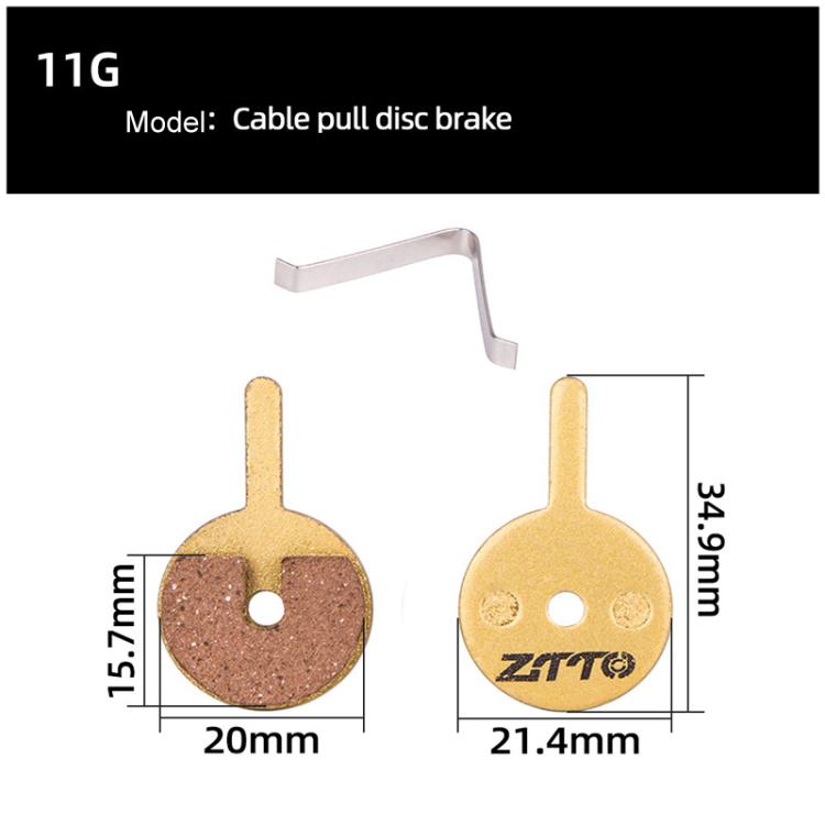 2pairs ZTTO Mountain Bike Full Metal Copper Base Lining Oil Disc Block Brake Pad, Model: MJ-11G