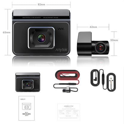 Anytek T2 PRO 3 pouces 2K HD Vision Nocturne Enregistreur Caméra de Voiture Cachée Double Enregistrement Avant et Arrière (Sans Mémoire)