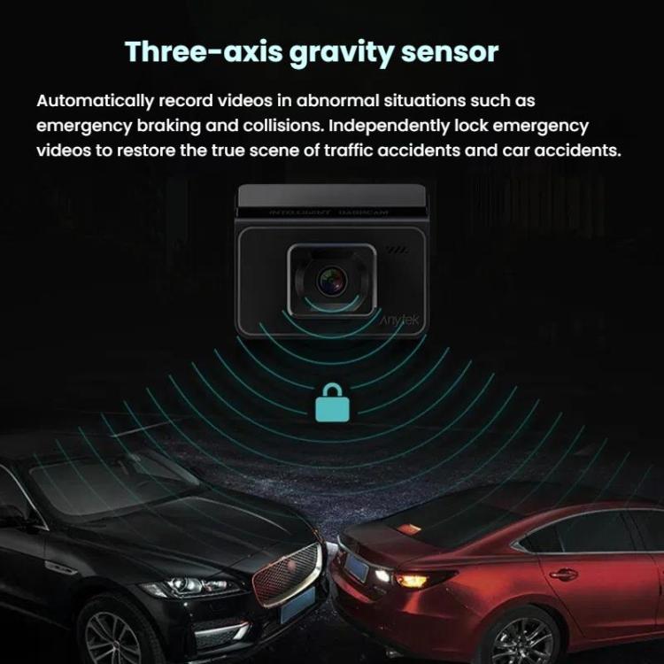 Anytek T2 PRO 3 pouces 2K HD Vision Nocturne Enregistreur Caméra de Voiture Cachée Double Enregistrement Avant et Arrière (Sans Mémoire)