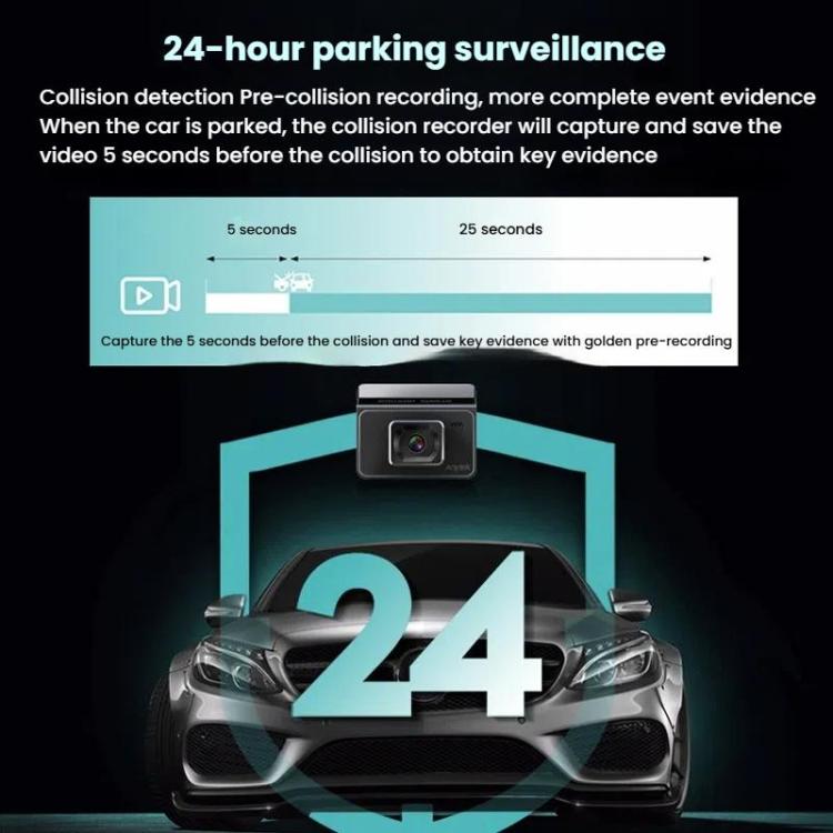 Anytek T2 PRO 3 pouces 2K HD Vision Nocturne Enregistreur Caméra de Voiture Cachée Double Enregistrement Avant et Arrière (Sans Mémoire)
