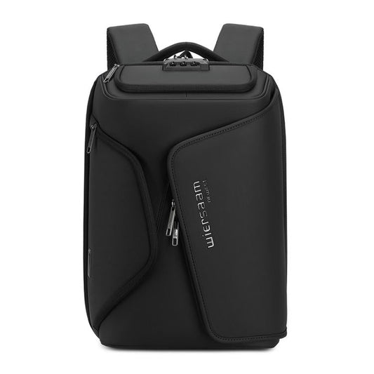 Wiersaam Men Anti-Theft Business Travel Backpack Water-Resistant Laptop Backpack With USB Charging Port(Black)