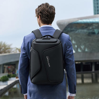 Wiersaam Men Anti-Theft Business Travel Backpack Water-Resistant Laptop Backpack With USB Charging Port(Black)