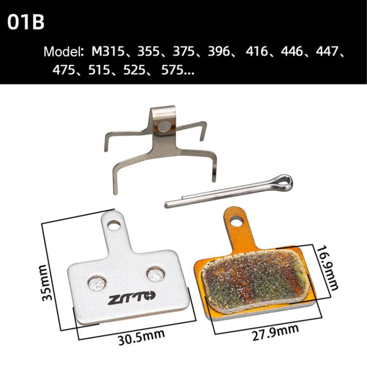 2pairs ZTTO Bicycle Metal Sintered Cable Mountain Road Bike Electrical Scooter Disc Brake Linings, Style: 01B