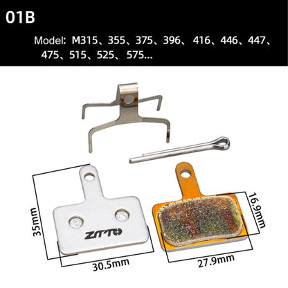 2pairs ZTTO Bicycle Metal Sintered Cable Mountain Road Bike Electrical Scooter Disc Brake Linings, Style: 01B