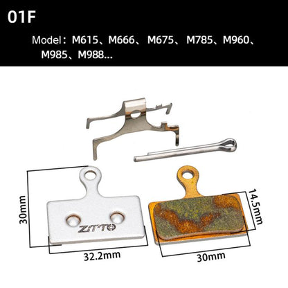 2pairs ZTTO Bicycle Metal Sintered Cable Mountain Road Bike Electrical Scooter Disc Brake Linings, Style: 01F