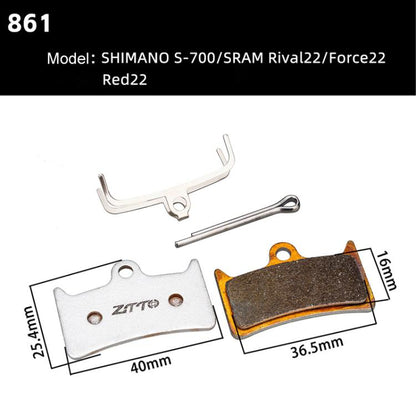 2pairs ZTTO Bicycle Metal Sintered Cable Mountain Road Bike Electrical Scooter Disc Brake Linings, Style: 861