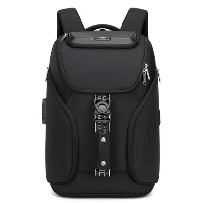 Wiersaam WY68173 Sac à dos d'affaires étanche antivol pour homme avec cadenas et ports USB (noir)
