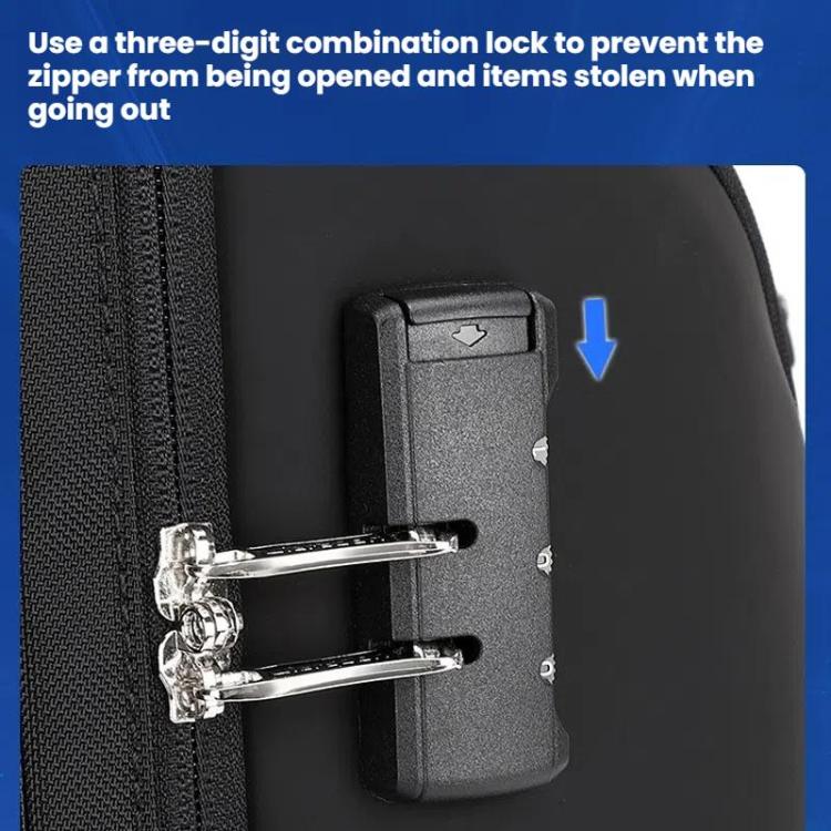Wiersaam WY68173 Sac à dos d'affaires étanche antivol pour homme avec cadenas et ports USB (noir)