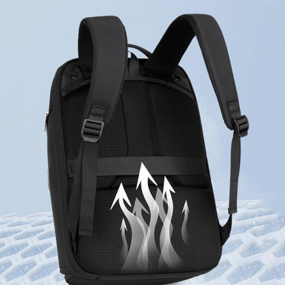 Wiersaam WY68173 Sac à dos d'affaires étanche antivol pour homme avec cadenas et ports USB (noir)