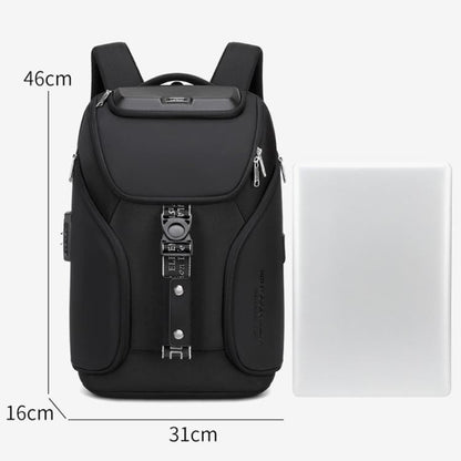 Wiersaam WY68173 Sac à dos d'affaires étanche antivol pour homme avec cadenas et ports USB (noir)