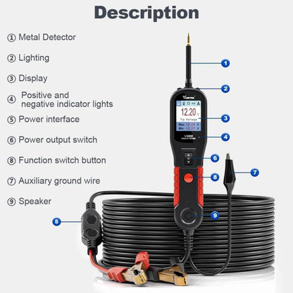 VDIAGTOOL 6-42V Automotive Circuit Tester(V200 Red)