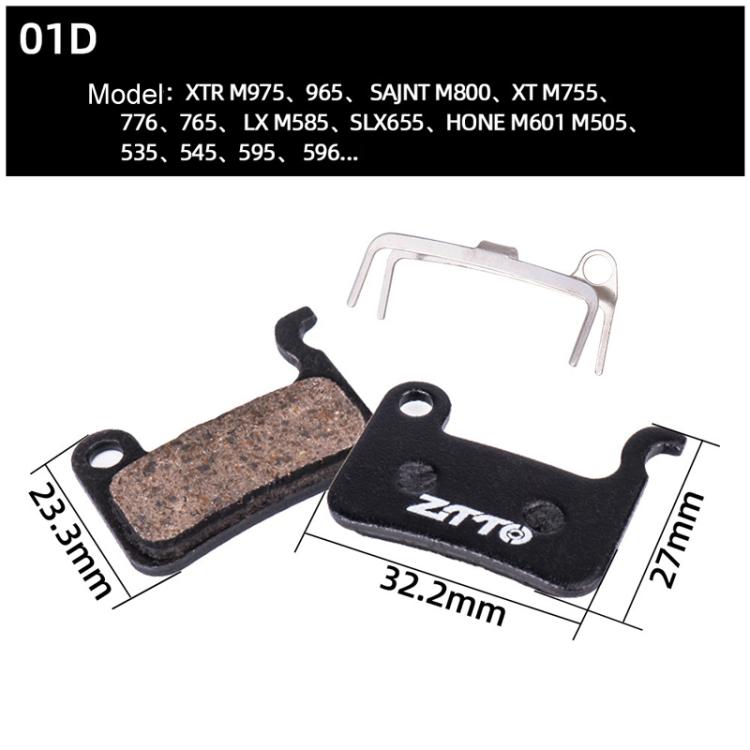 2pairs ZTTO Bicycle Disc Braking Pads Mountain Bike Semi-Metallic Resin Brake Pads, Model: MS-01D