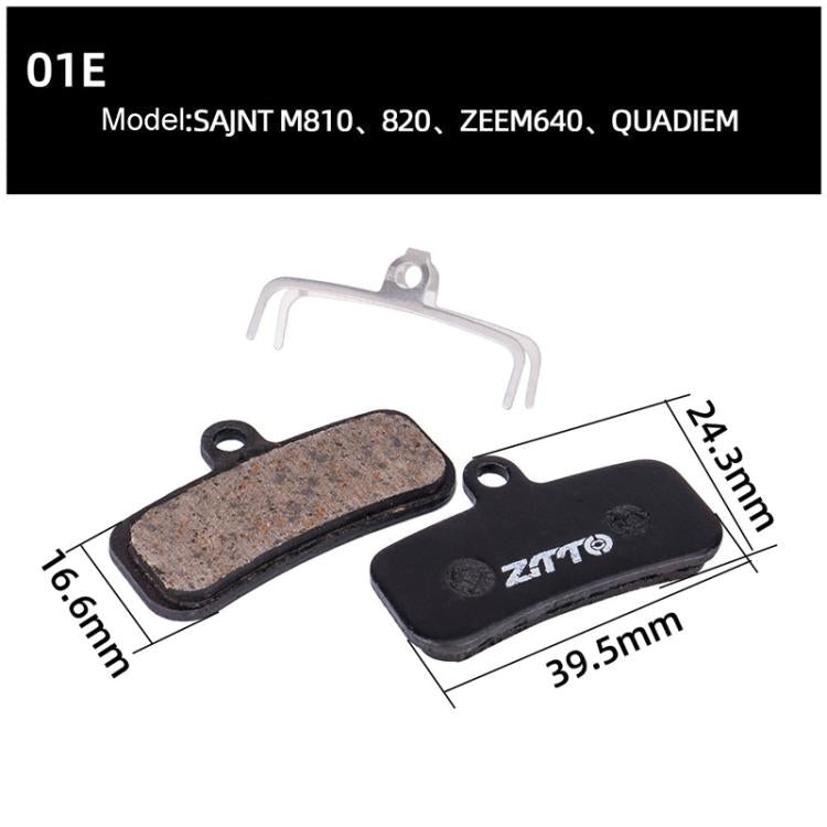 2 paires de plaquettes de frein à disque de vélo ZTTO, VTT, plaquettes de frein semi-métalliques en résine, modèle : MS-01E