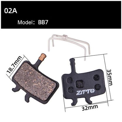 2pairs ZTTO Bicycle Disc Braking Pads Mountain Bike Semi-Metallic Resin Brake Pads, Model: MS-02A