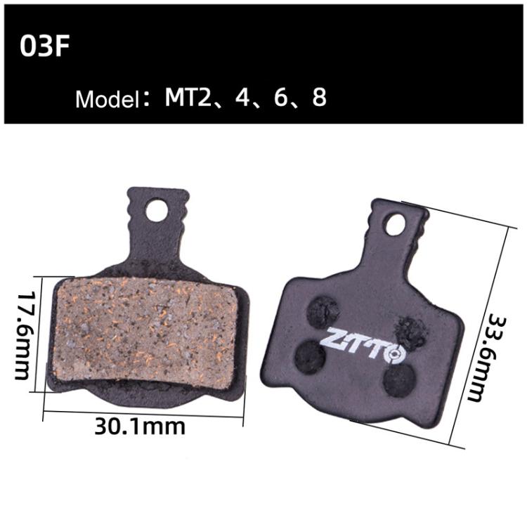2 paires de plaquettes de frein à disque ZTTO pour VTT, semi-métalliques en résine, modèle : MS-03F