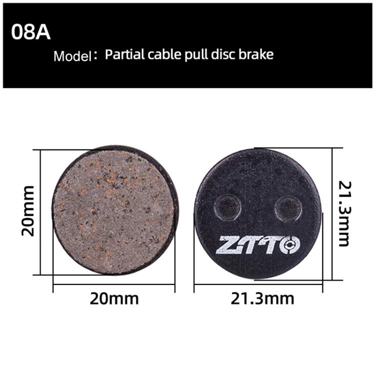 2 paires de plaquettes de frein à disque de vélo ZTTO, VTT, plaquettes de frein en résine semi-métallique, Modèle : MS-08A