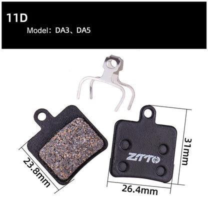 2 paires de plaquettes de frein à disque de vélo ZTTO pour VTT, plaquettes de frein en résine semi-métalliques, modèle : MS-11D