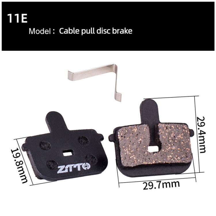 2 paires de plaquettes de frein à disque de vélo ZTTO, plaquettes de frein semi-métalliques en résine pour VTT, Modèle : MS-11E